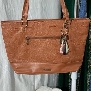 Sakroots Brown Embossed Tote Bag